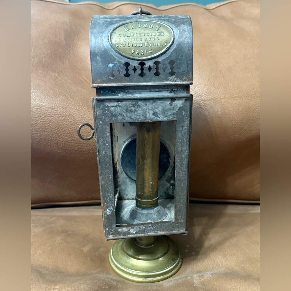 Antique Masson Paris Miner Safety Lamp Brevete SGDG Coal Mining Lantern